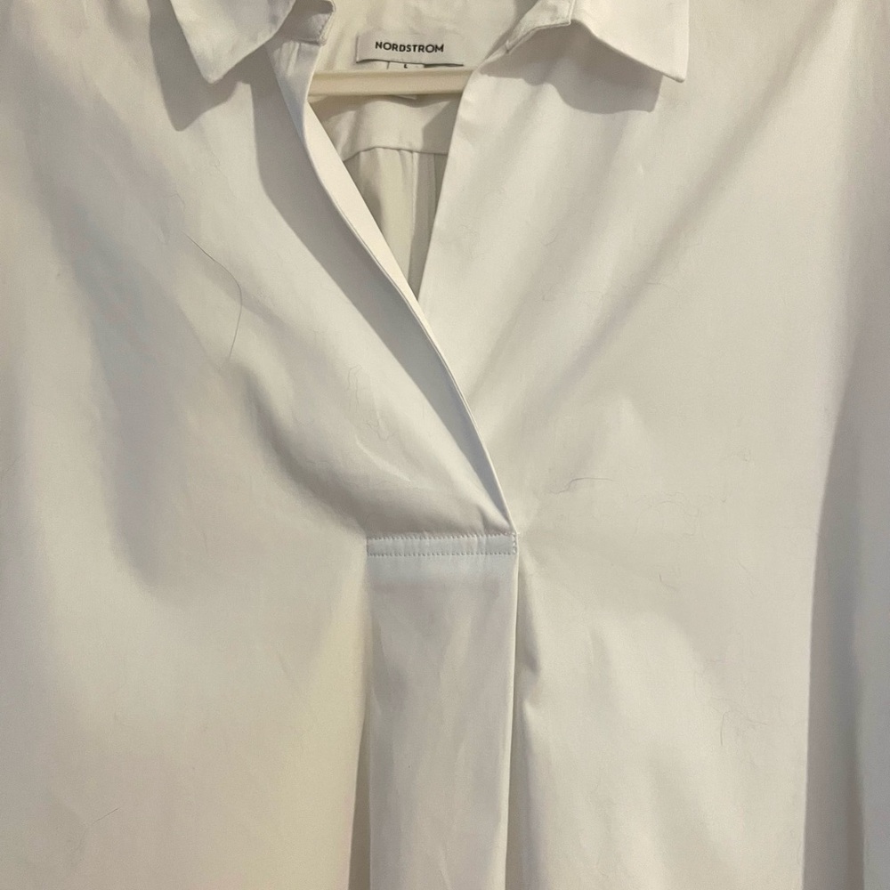 Nordstrom White cotton pull-over shirt dress. - Picture 3 of 8